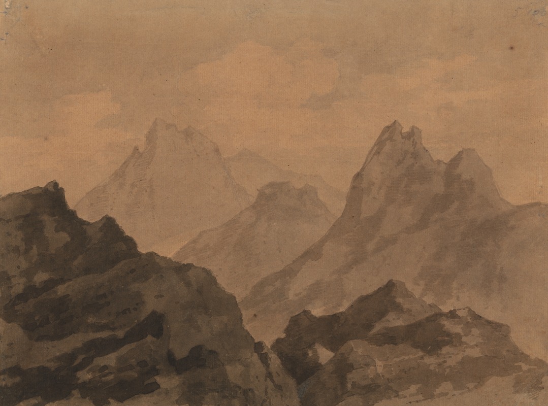 Alexander Cozens - Mountain Tops (A Mountain Study)