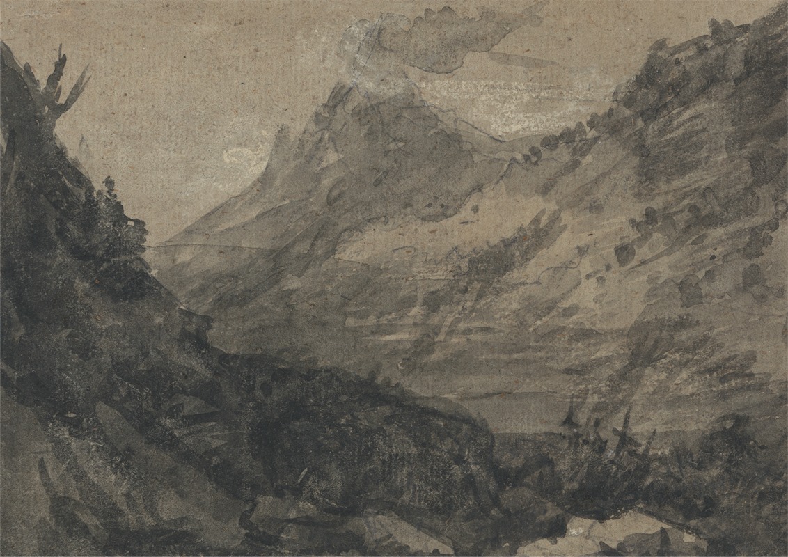 Alexander Cozens - Mountainous Landscape