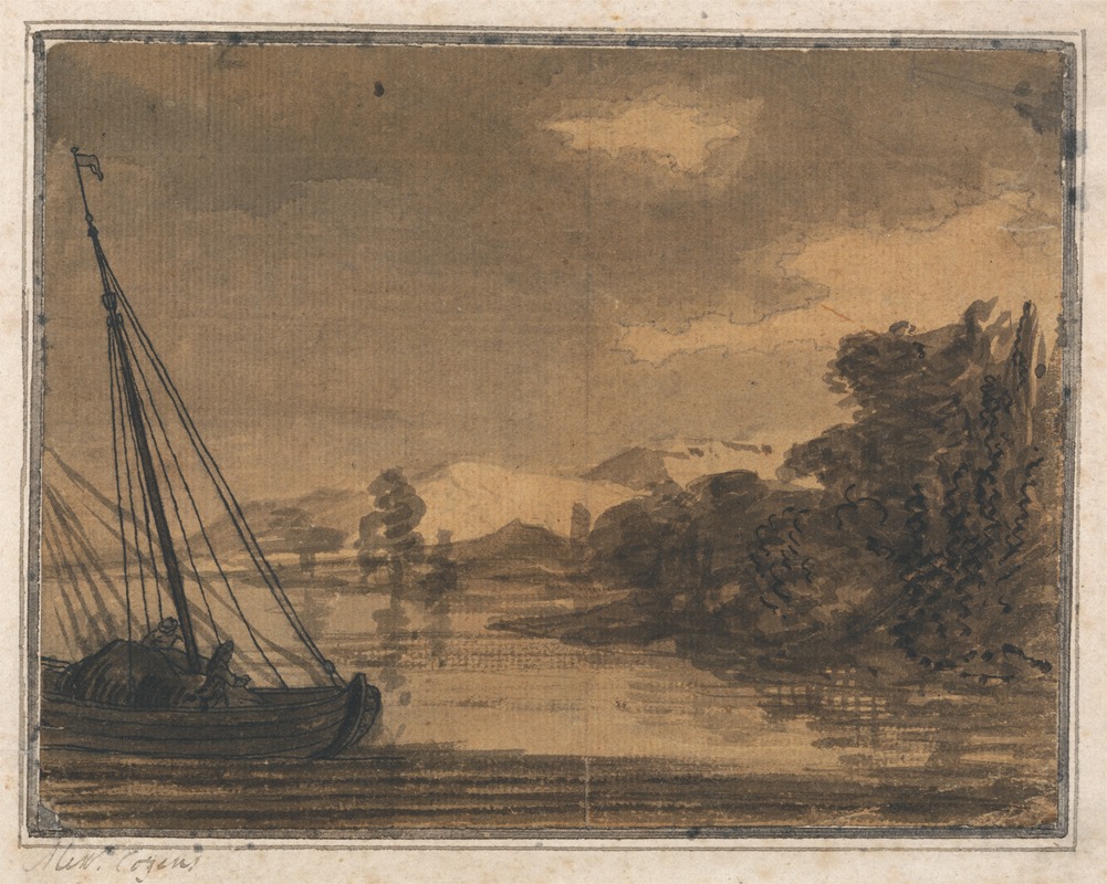 Alexander Cozens - River and Boat