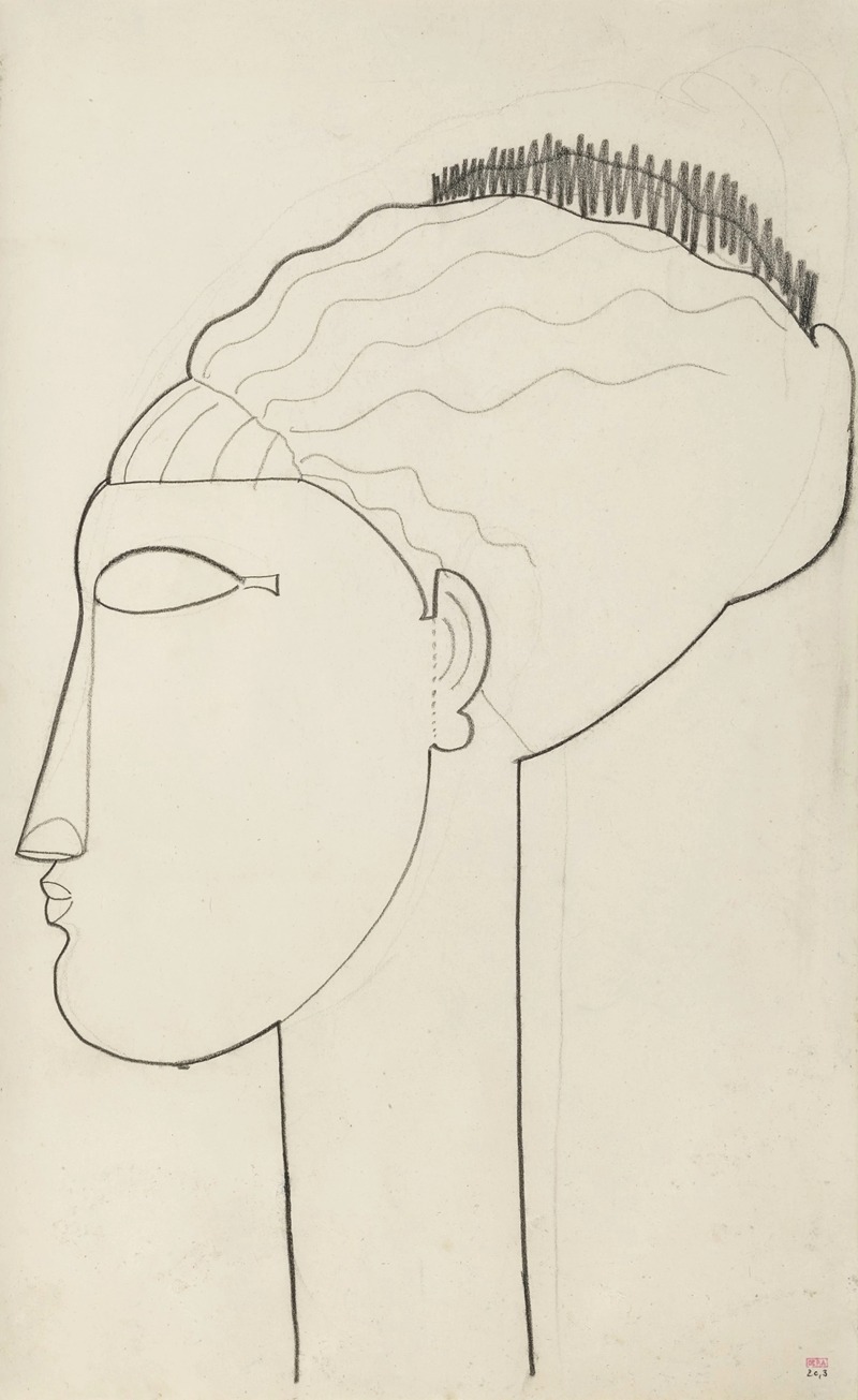 Amedeo Modigliani - Tête profil gauche