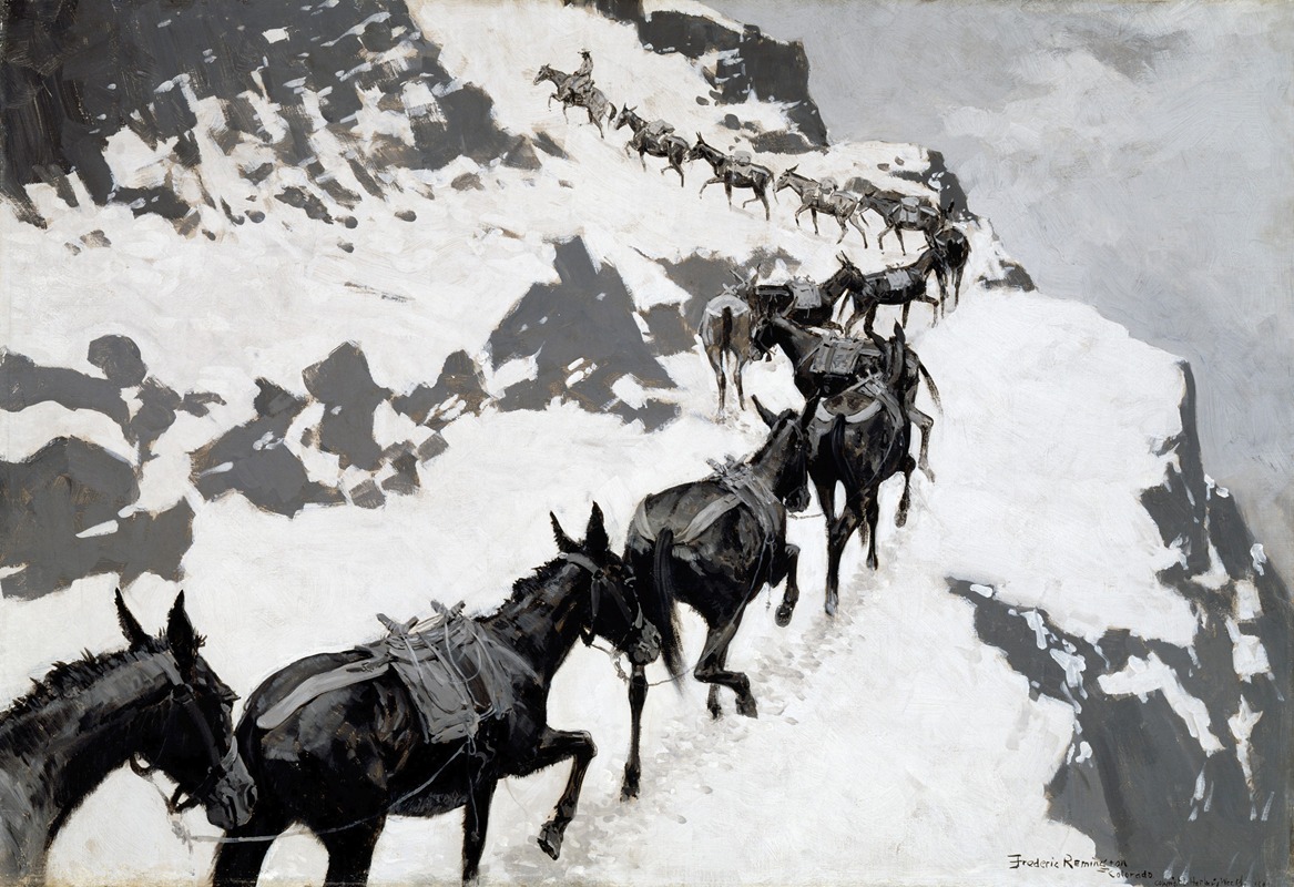 Frederic Remington - The Mule Pack