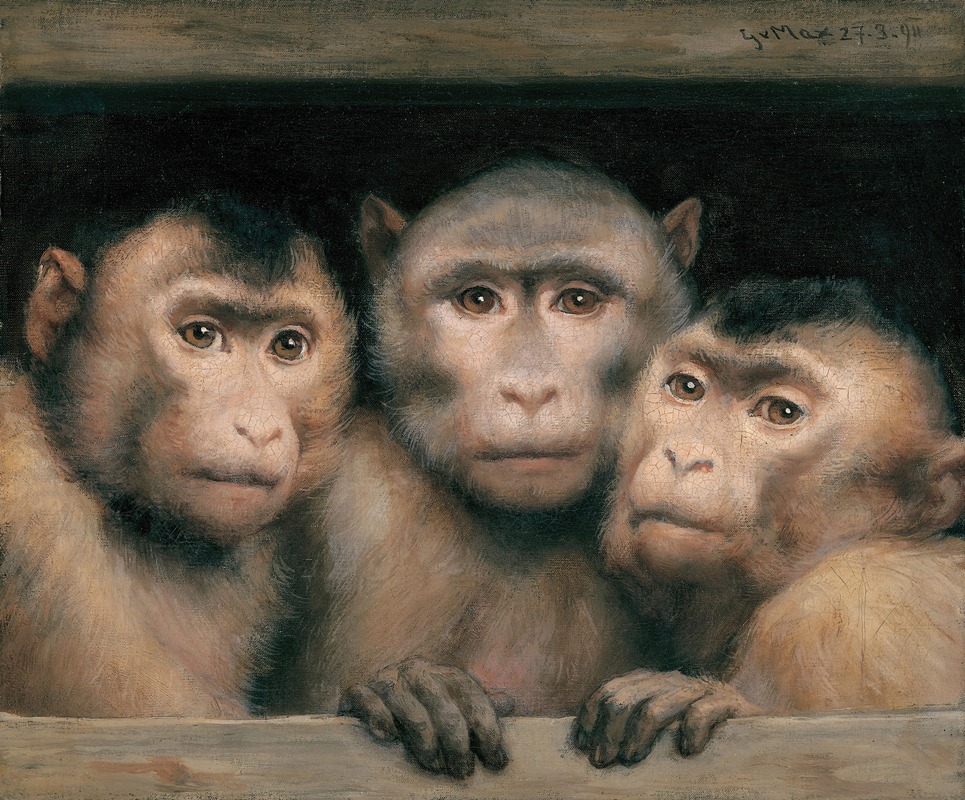 Gabriel von Max - Drei Affen
