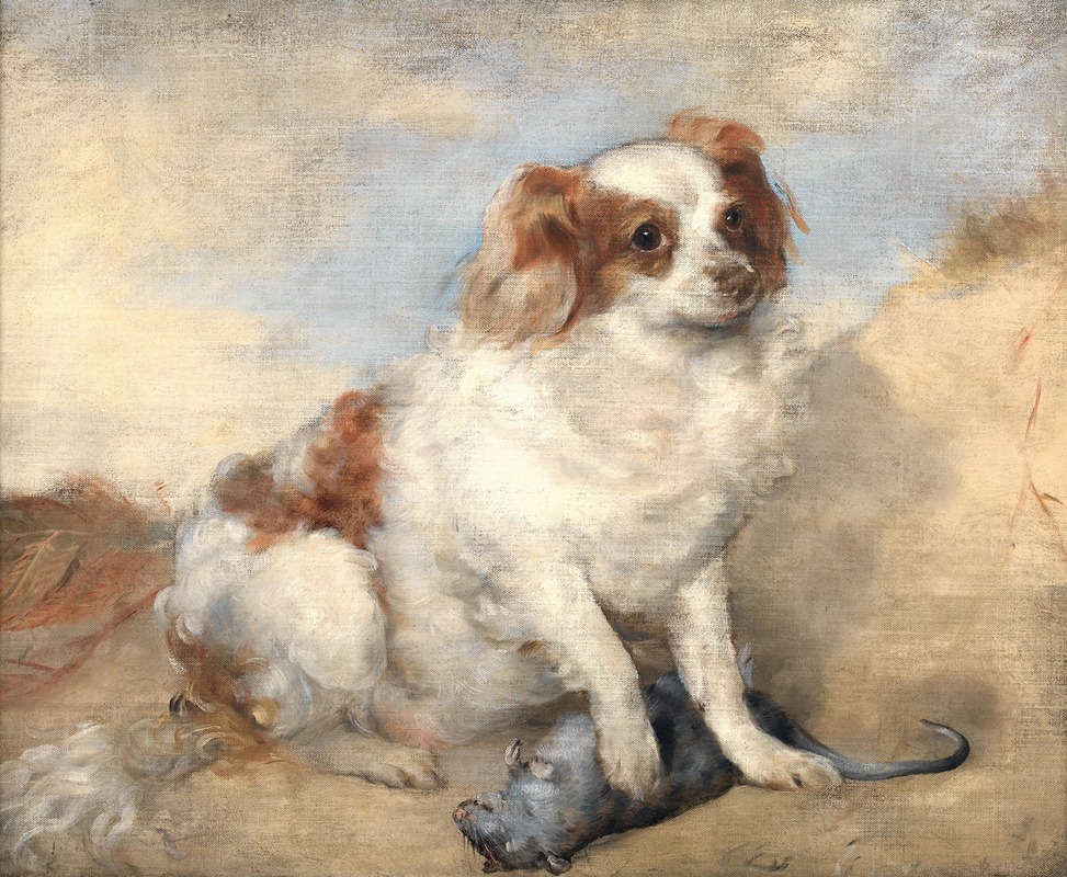 George Frederic Watts - A spaniel with a rat