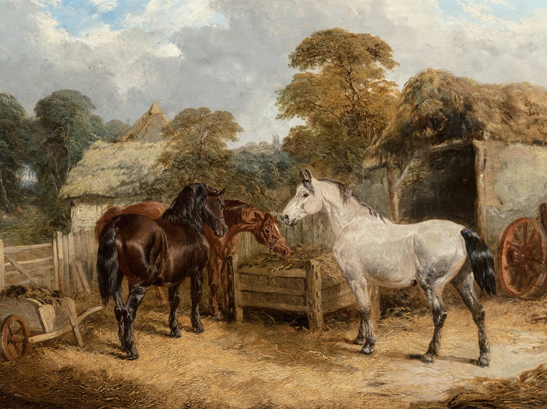 John Frederick Herring Jr. - Horses feeding