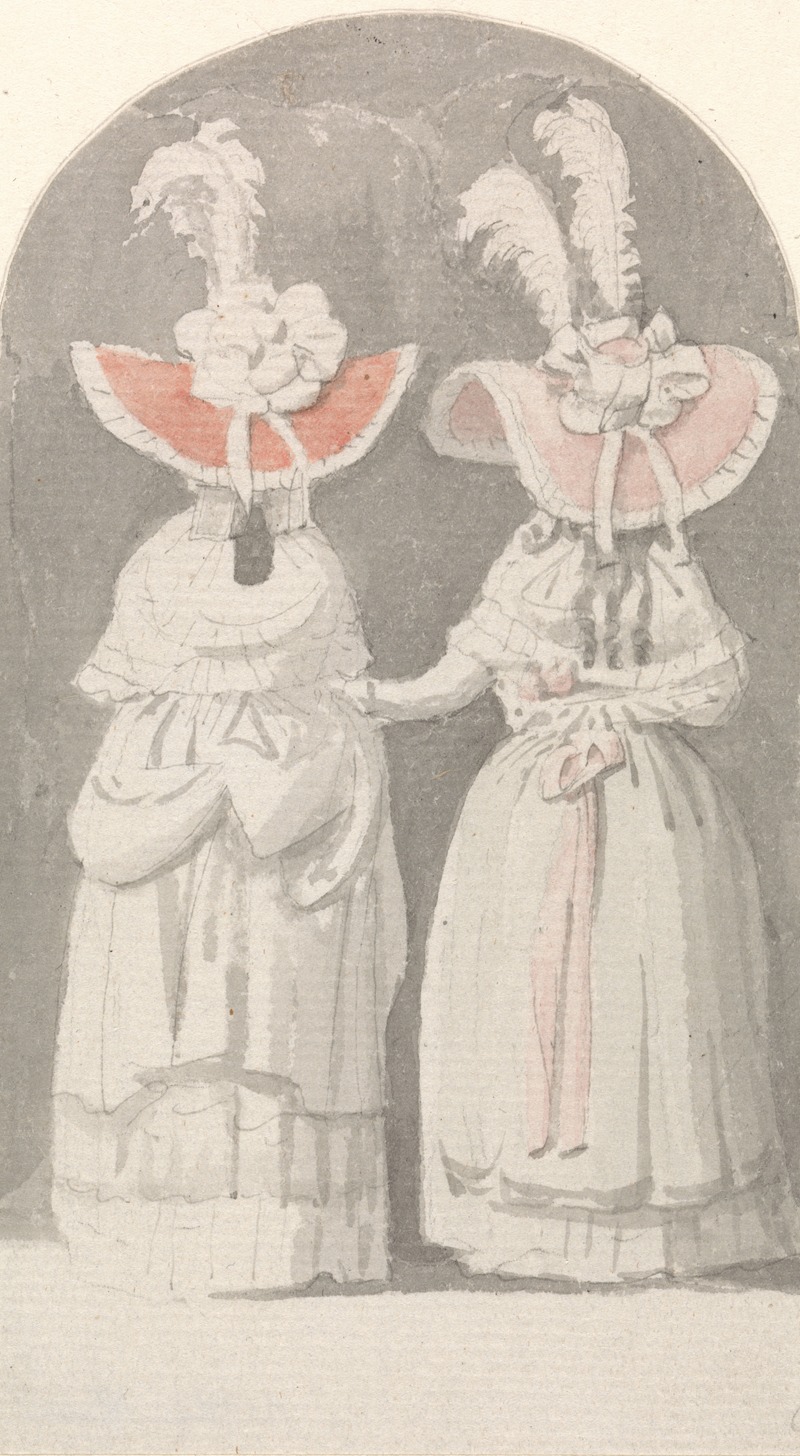 Anthony Highmore - Two Ladies Wearing Extravagant Plumed Hats