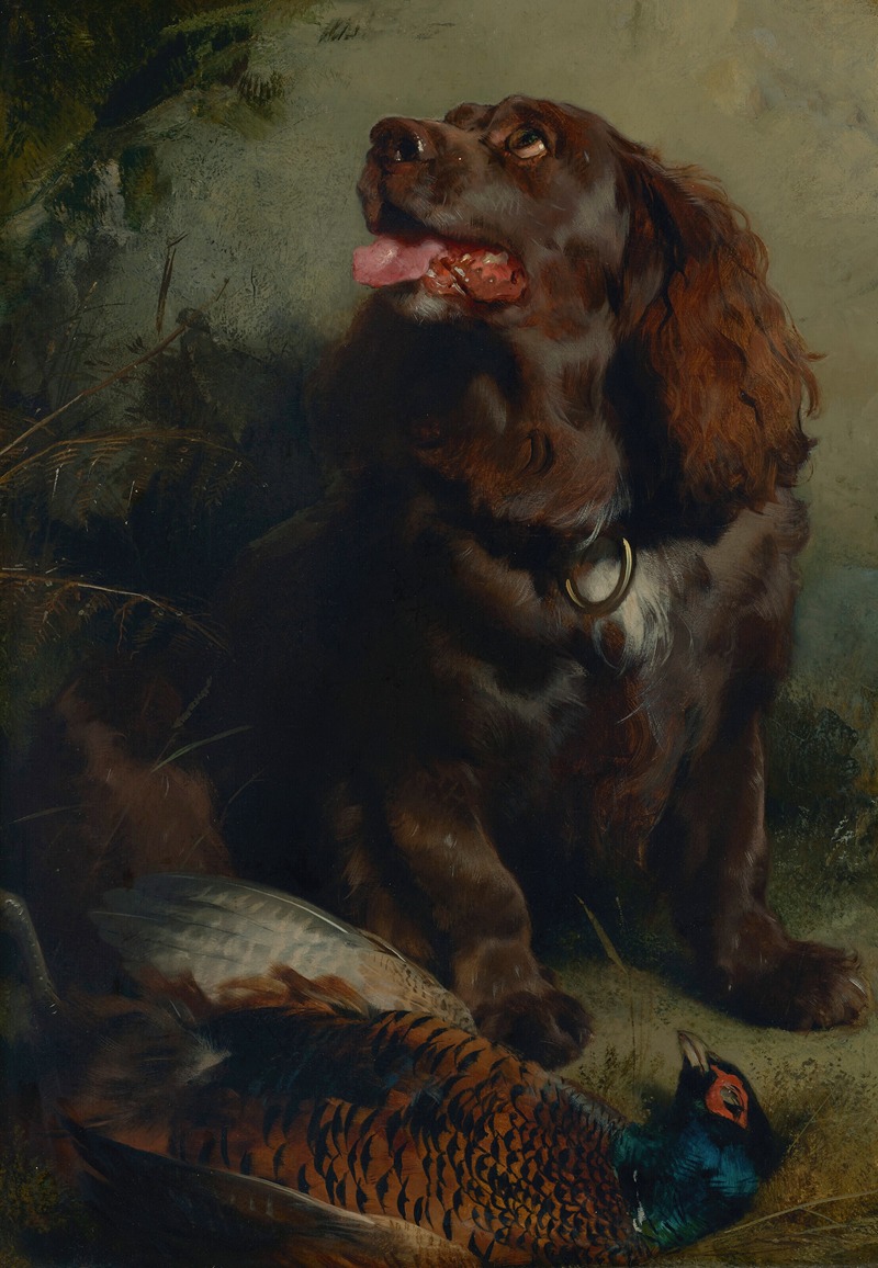 Sir Edwin Henry Landseer - A Sussex Spaniel and a pheasant