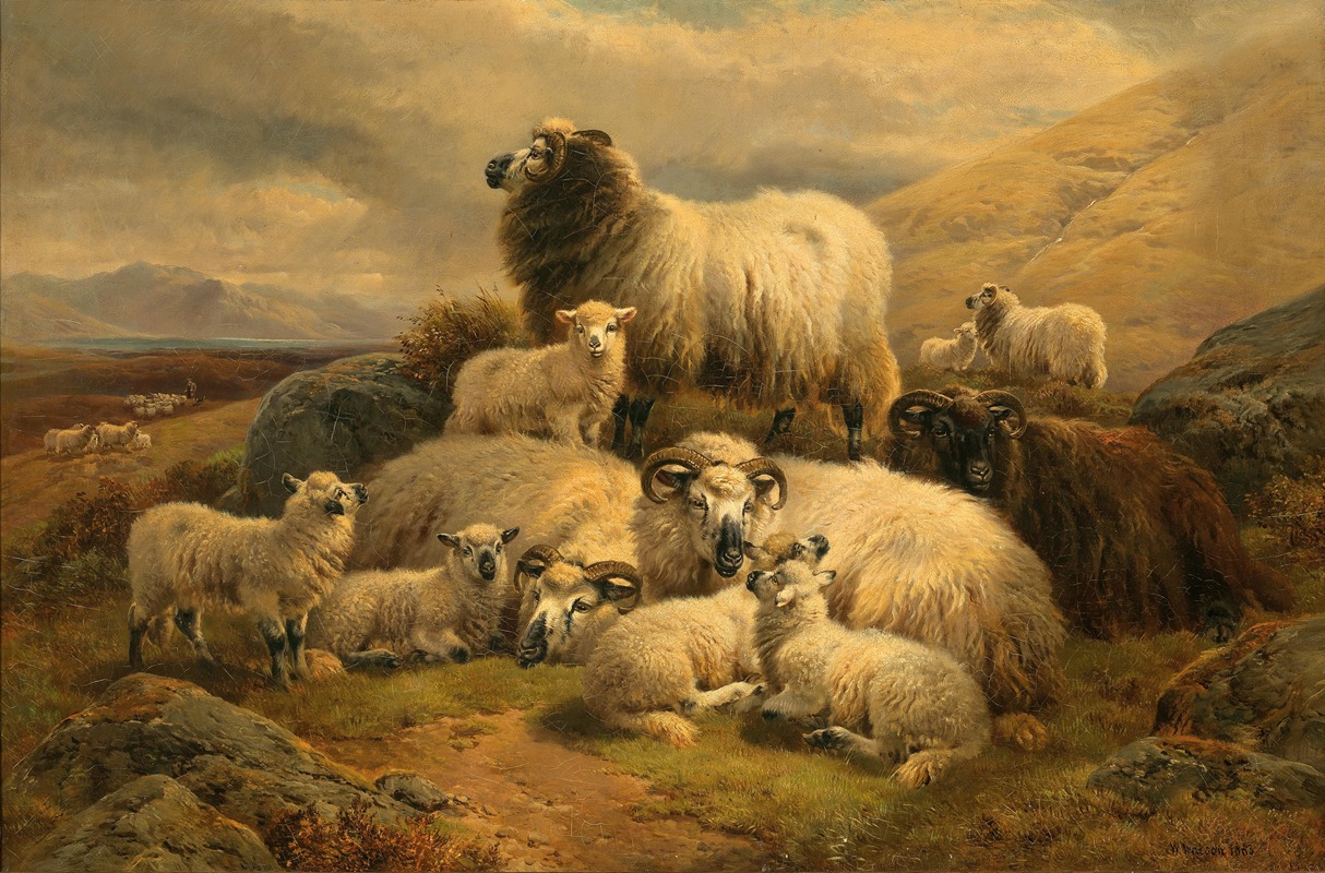 William Watson - Sheep in the Scottish Highlands