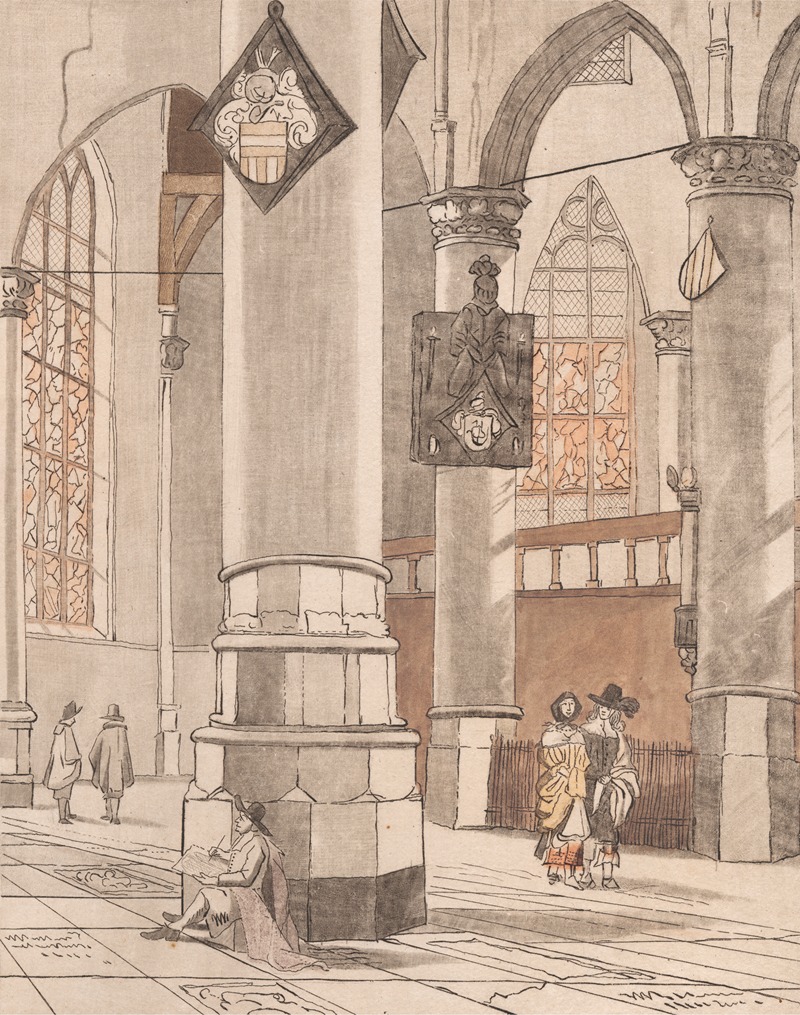 Cornelis Ploos van Amstel - Church Interior after Pieter Saenredam.