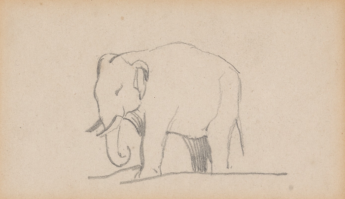 Daniel Maclise - An Elephant, facing left