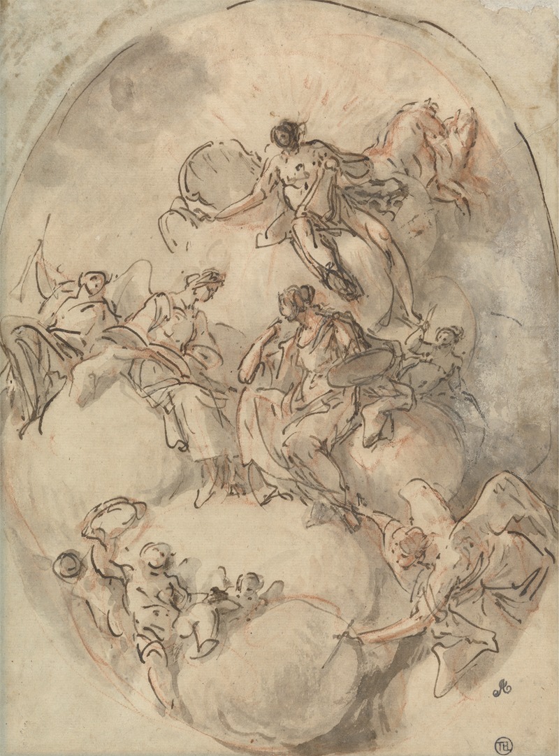 Domenico Mondo - Study for Ceiling: Apollo and other Figures