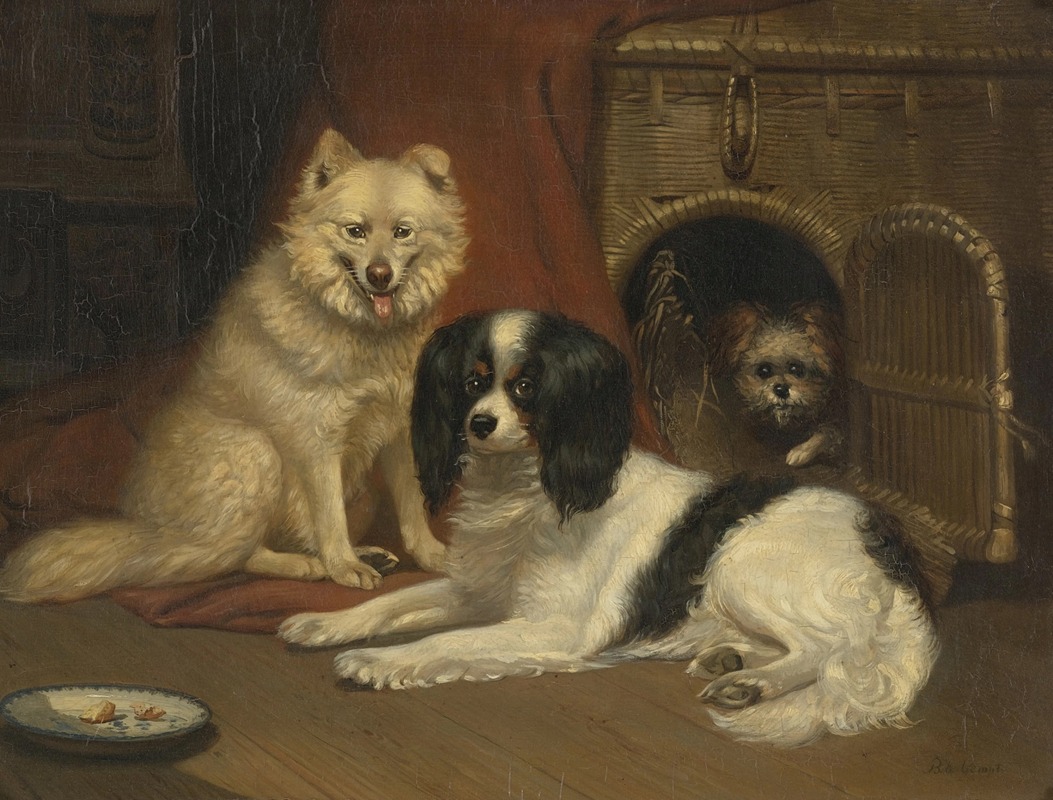 Bernard te Gempt - A Sheepdog, a King Charles Spaniel, and a Terrier