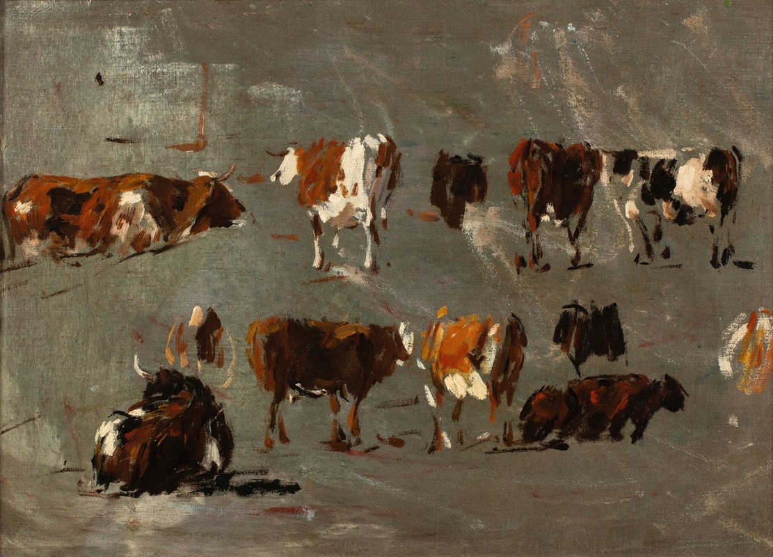 Eugène Boudin - Étude de vaches