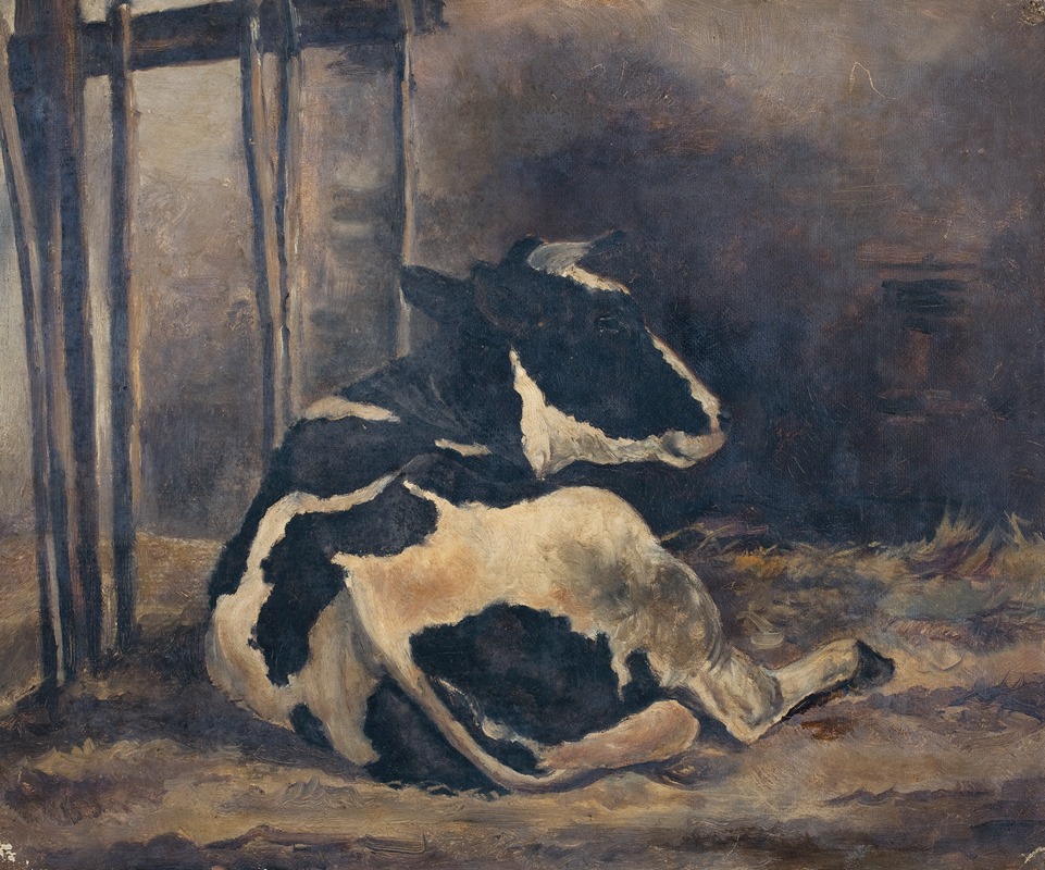 Floris Verster - Cow lying down in a cowshed