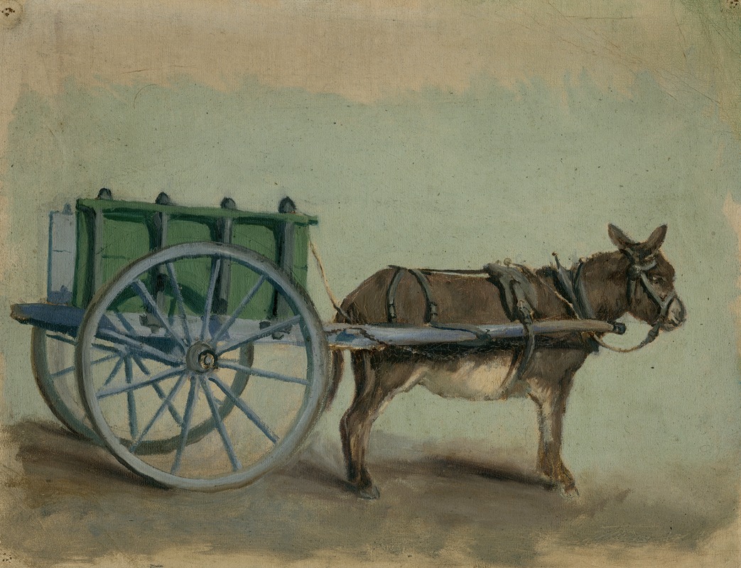 Floris Verster - Donkey harnesses to cart