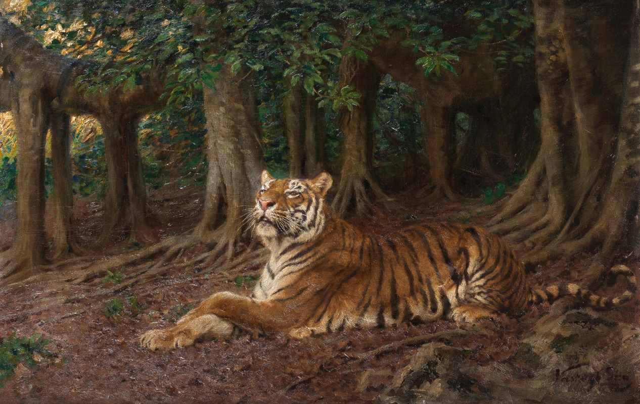 Geza Vastagh - Reclining tiger
