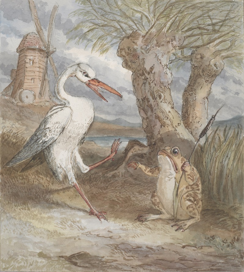 Alfred Crowquill - Frog and bird