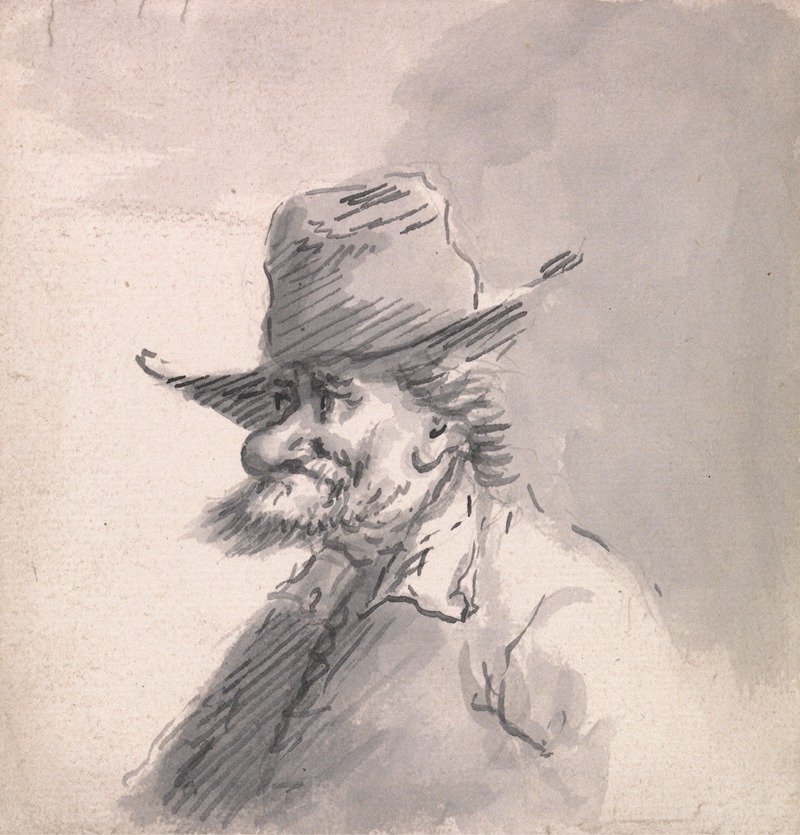 Francis Le Piper - A Man with a Bottle-Nose Wearing a Hat