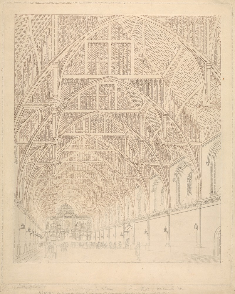 George Hawkins - Internal View of Westminster Hall