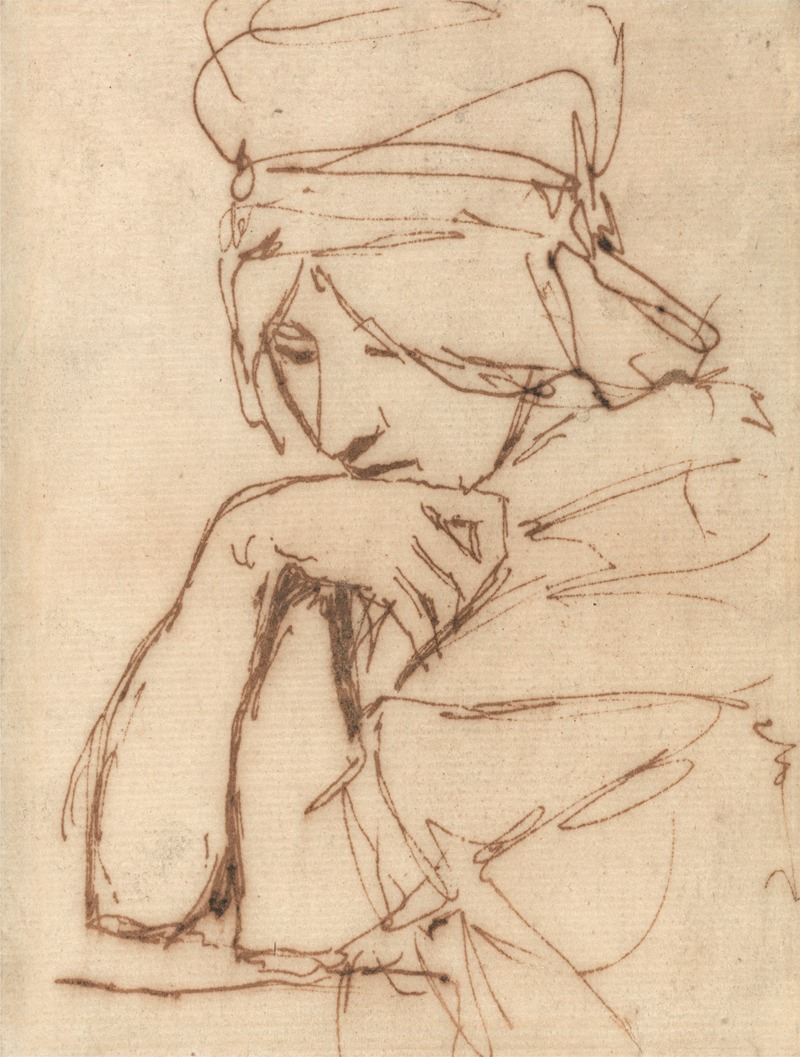 George Romney - A Pensive Lady