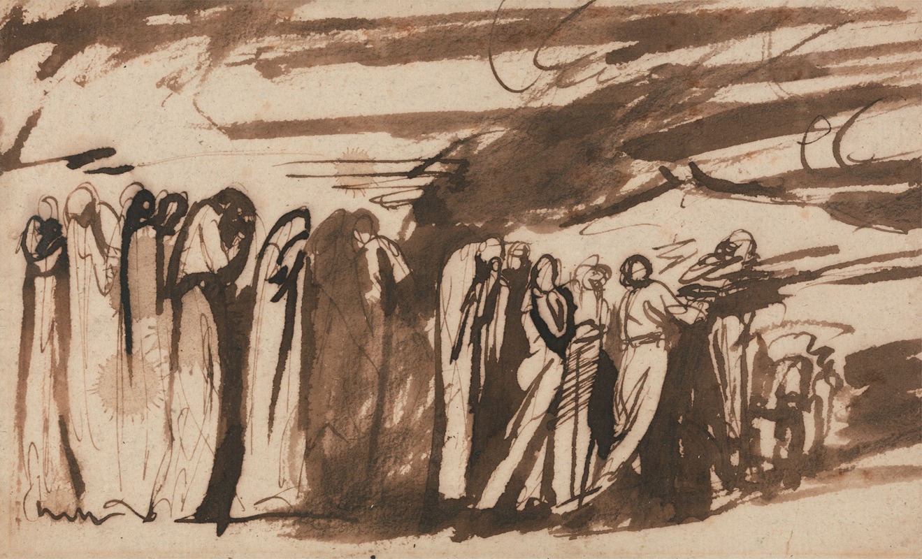 George Romney - A Procession of the Damned: Study for the Damned in Dante’s ‘Inferno’