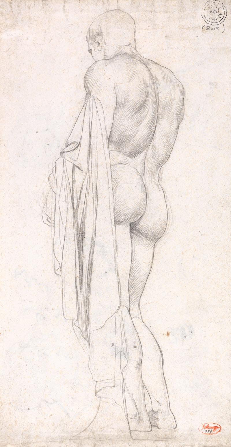George Romney - Back View of a Standing Classical Male Figure
