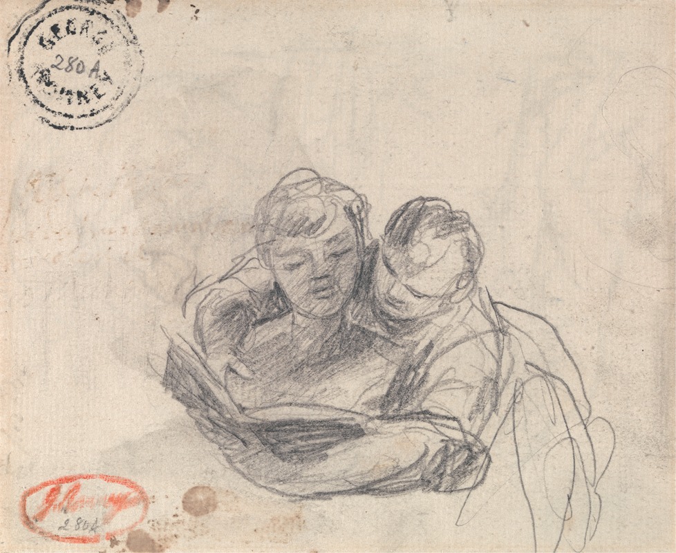 George Romney - Couple Reading a Book