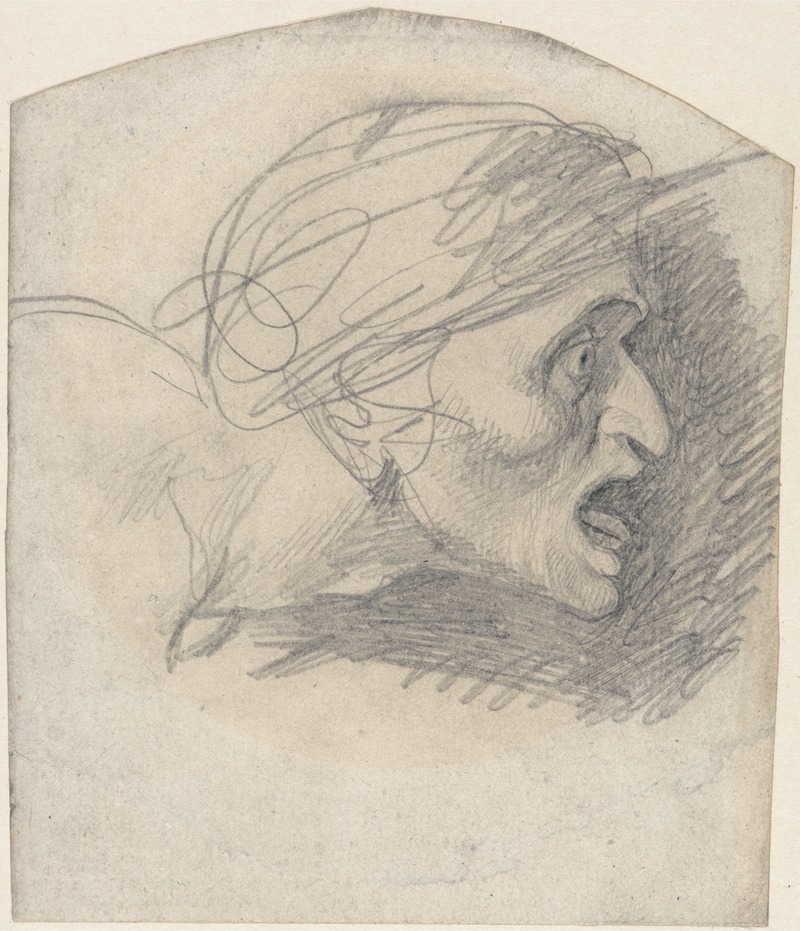 George Romney - Profile of a Grotesque Head Facing Right