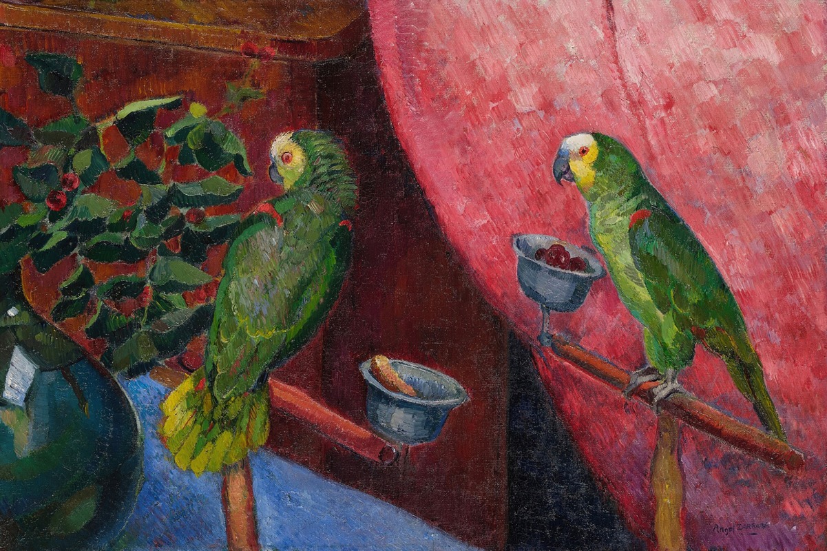 Ángel Zárraga - Composition aux perroquets
