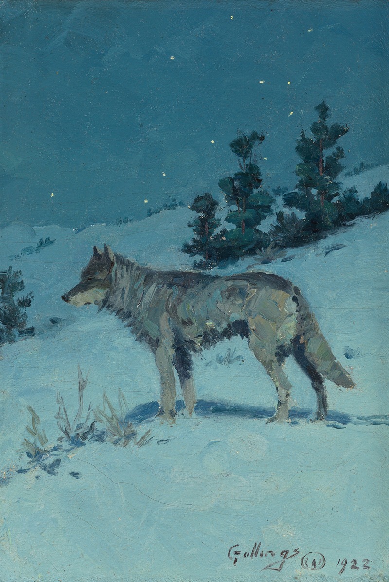Elling William Gollings - Lone Wolf in Starlight