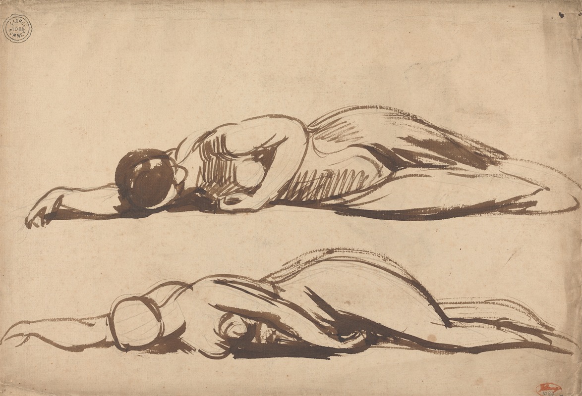 George Romney - Sketches of a Prostrate Woman