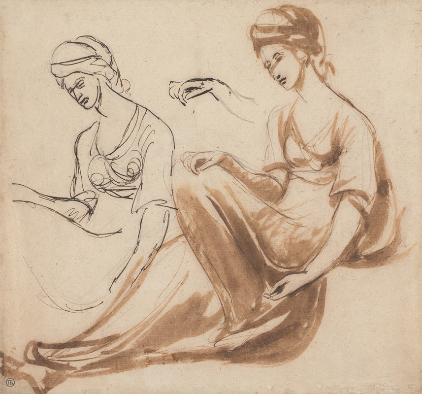 George Romney - Studies of a Seated Woman