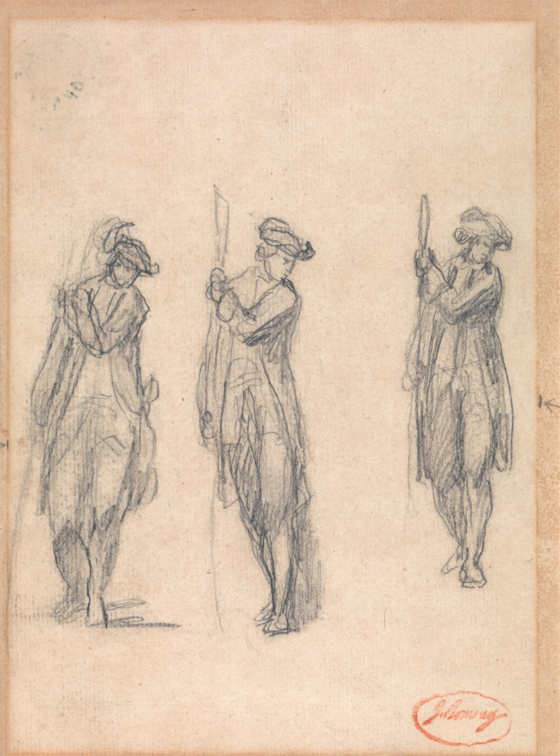 George Romney - Three Sketches of a Man in Uniform