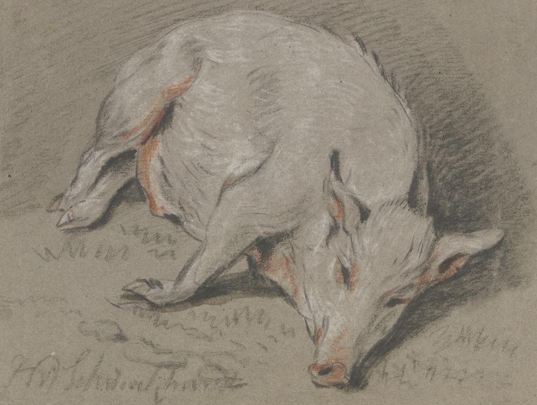 Hendrik Willem Schweickhardt - Liegendes Schwein