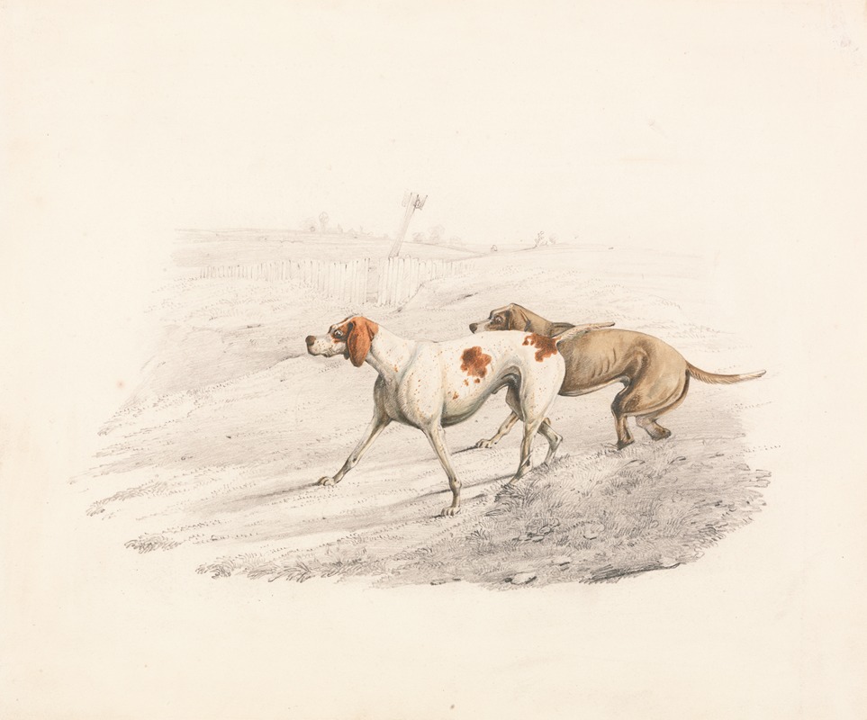Henry Thomas Alken - Two Pointers, Facing Left