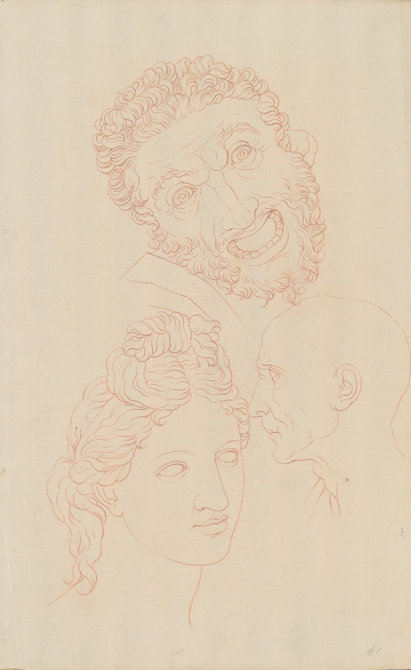 Giles Hussey - Three studies of heads from classical figures