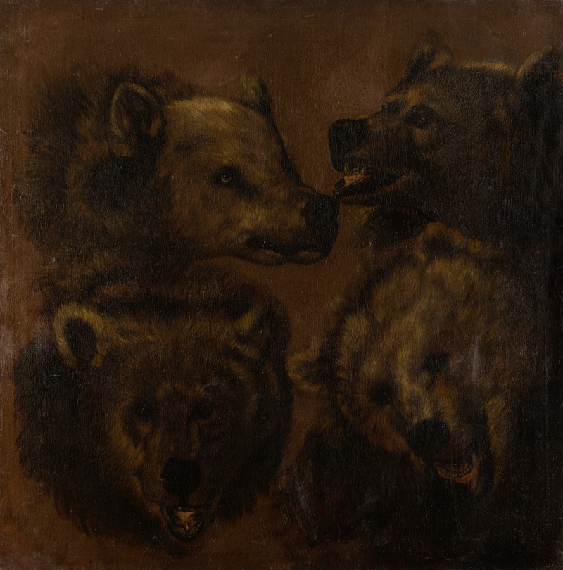 Johann Melchior Roos - Four Lifesized Bear’s Heads