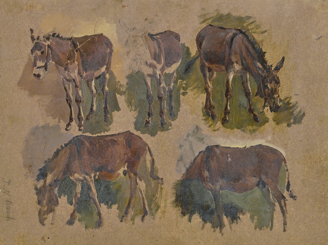 Johann Nepomuk Rauch - Five mules