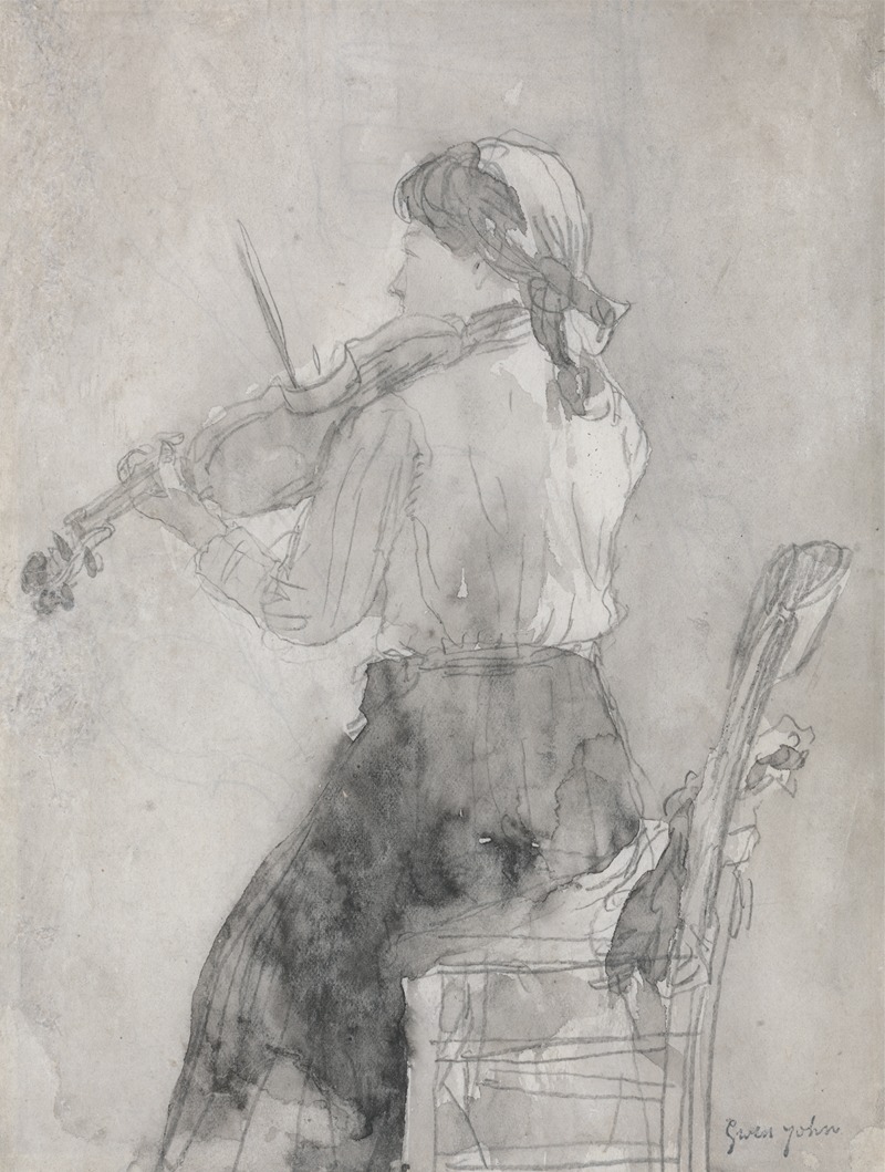Gwen John - Young Woman playing a Violin