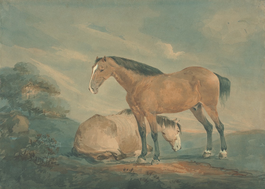 Sawrey Gilpin - Two Bay Horses in a Landscape