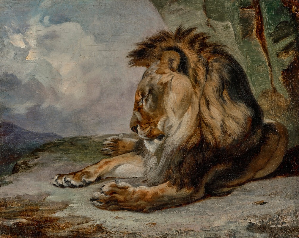 William Huggins - Dozing Lion