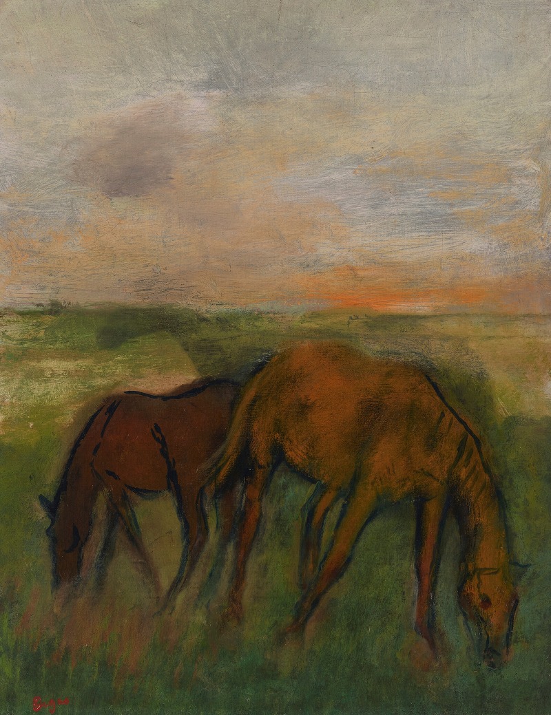Edgar Degas - Deux chevaux au pâturage