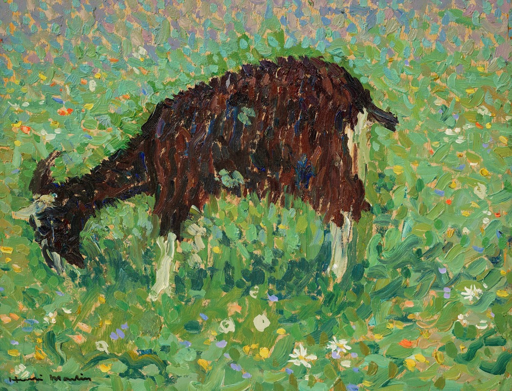 Henri Martin - Chèvre dans un champ de fleurs