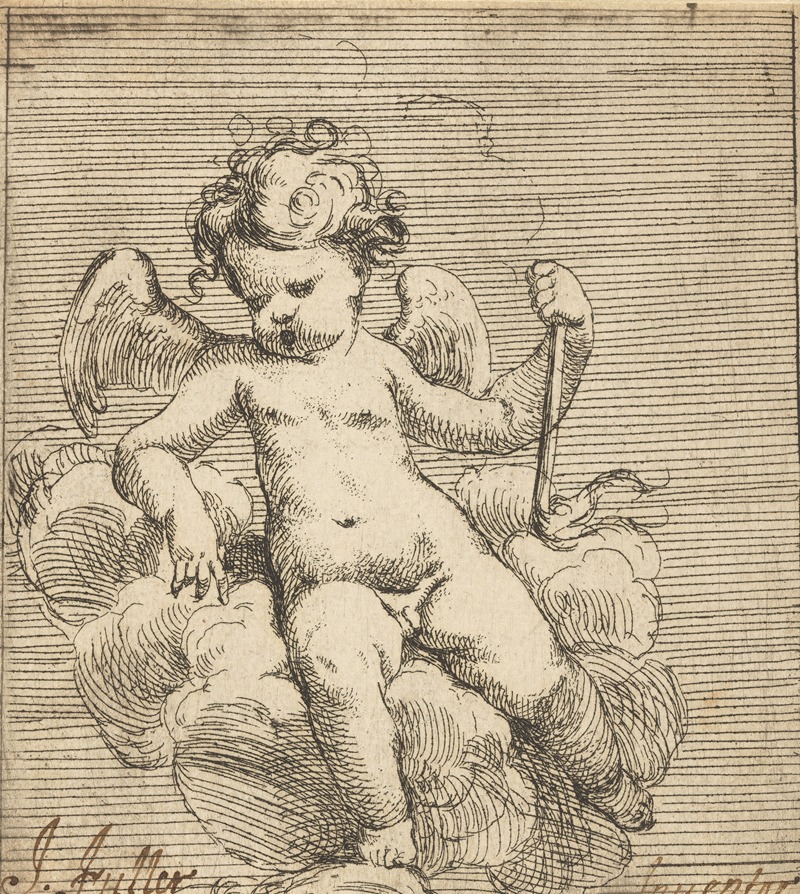 Isaac Fuller - Putto Holding a Torch