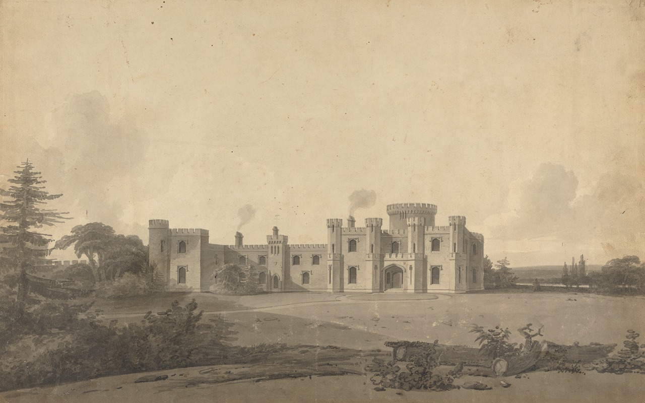 John Nash - Design for Knepp Castle, Sussex: Perspective