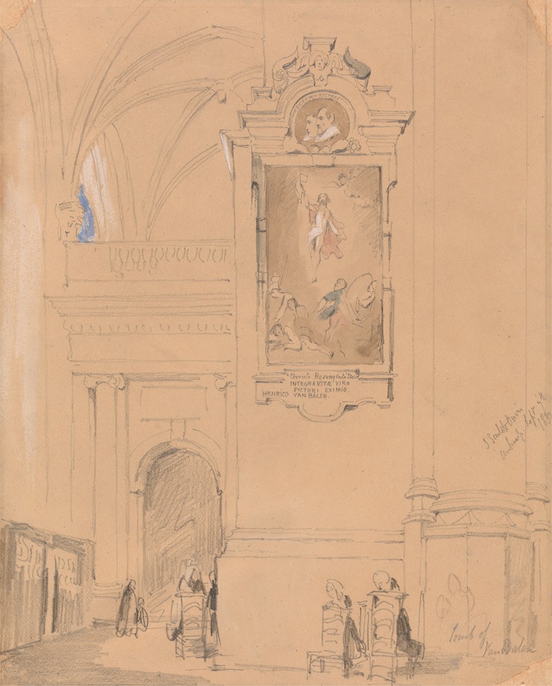 John Scarlett Davis - The Tomb of Van Balen, Antwerp, September 7, 1832