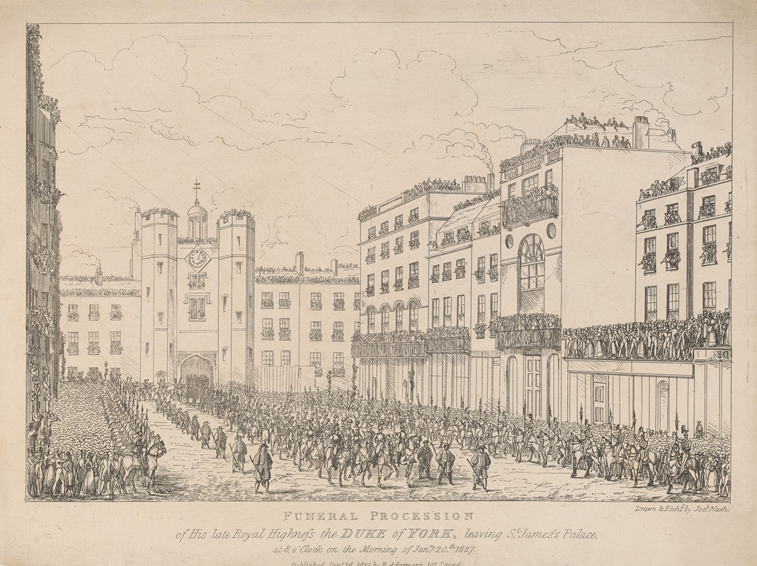 Joseph Nash - Furneral Procession of His Late R. H. The Duke of York, leaving St. James’s Palace