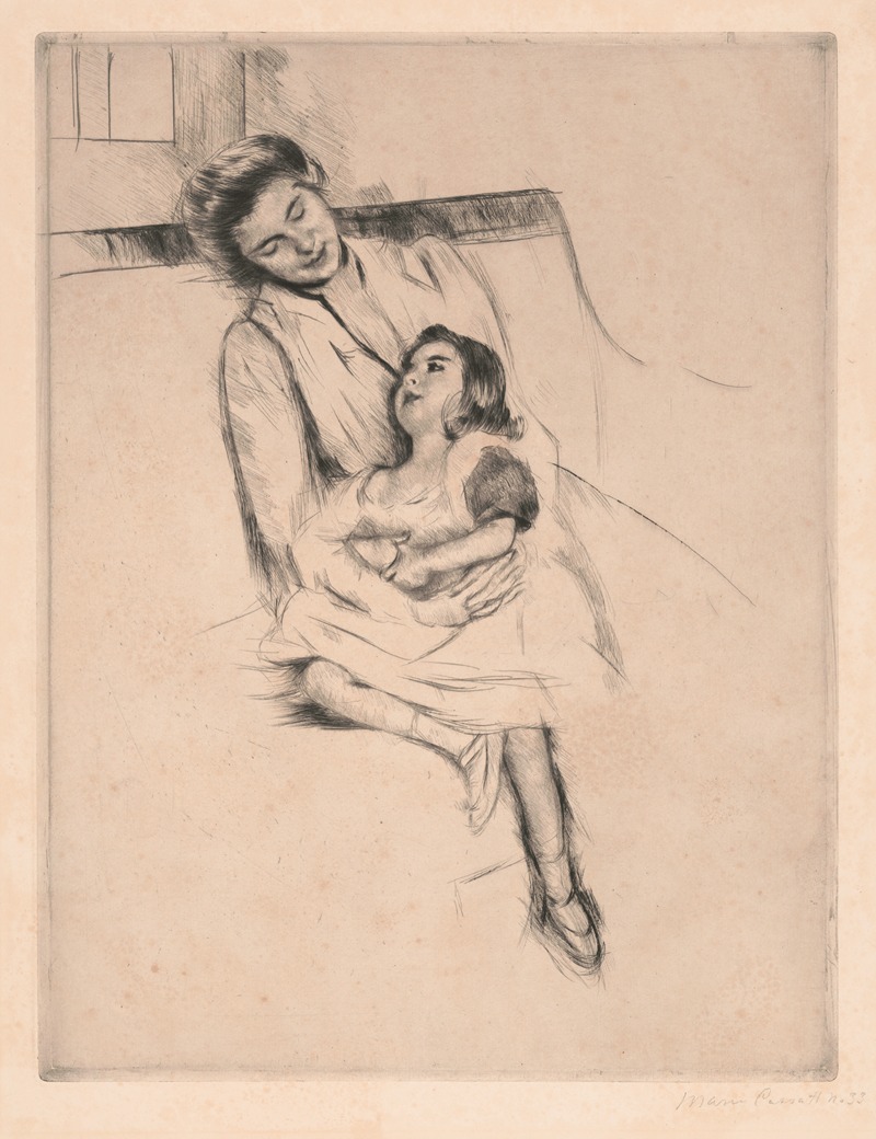 Mary Cassatt - Jeannette and her mother seated on a sofa