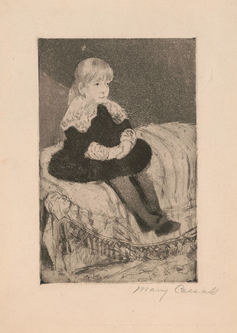 Mary Cassatt - Mlle Luquet seated on a couch