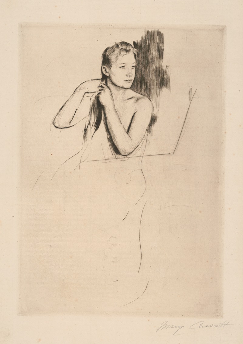 Mary Cassatt - Young girl fixing her hair, no. 2