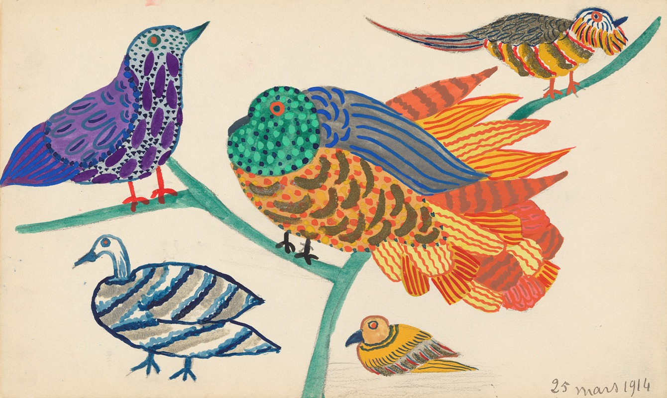 Atelier Martine - Design for embroidery of birds